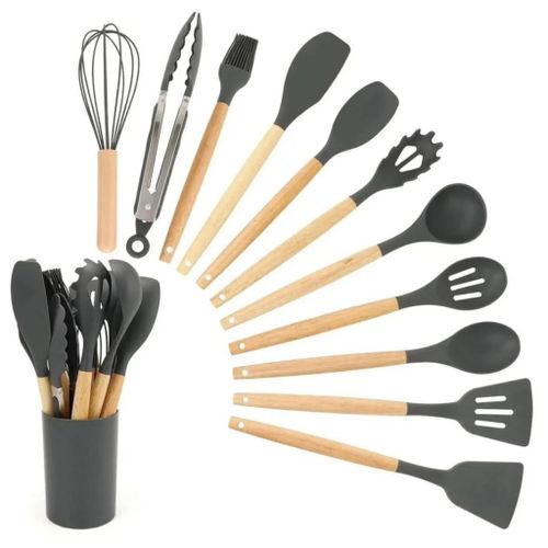 product_image_name-Generic-Silicone Non Stick Cooking Spoon Set,Silicon Heat Resistant Kitchen Cooking Utensils , Silicone Kitchen Spoon set,  silicon spoon set-4