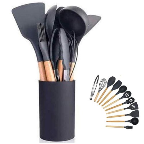 product_image_name-Generic-Silicone Non Stick Cooking Spoon Set,Silicon Heat Resistant Kitchen Cooking Utensils , Silicone Kitchen Spoon set,  silicon spoon set-7