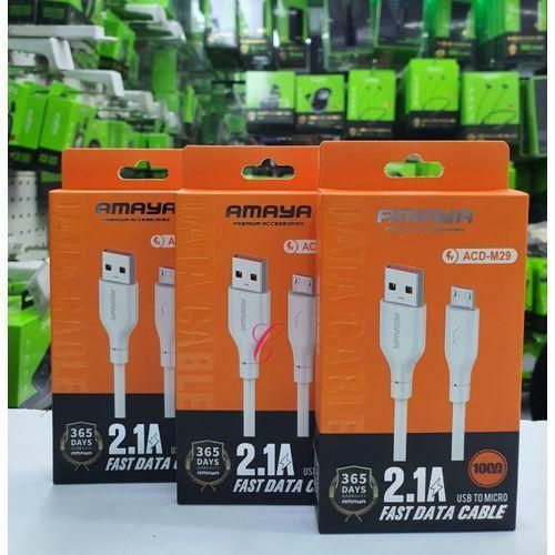 product_image_name-Amaya- Original ACD-M29 2.1A fast data micro USB cable - WHITE-1