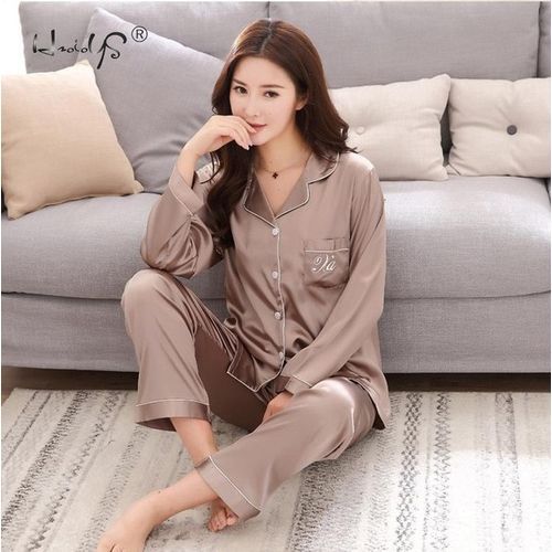 Fashion Women's Pajamas Luxury Pajama Suit Satin Silk Pajamas Sets