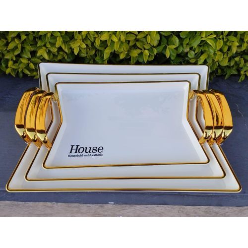 product_image_name-Generic-3 pcs Luxury Serving Tray With Gold Handles – High Quality Elegant Design-1