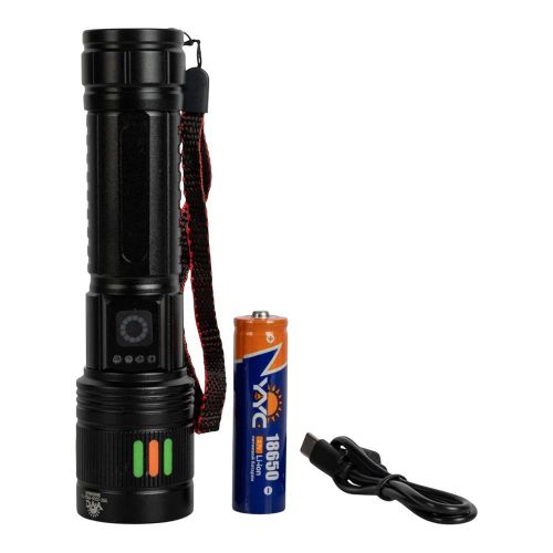 product_image_name-Generic-All-Purpose Rechargeable Zoomable LED Flashlight – Tactical Torch with Adjustable Focus for Security & Emergency Use-3