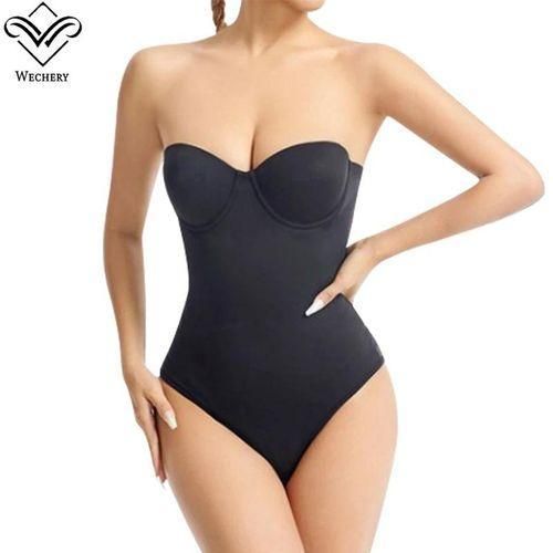 product_image_name-Fashion-Women's Bodysuit Slimming Body Shaper Tummy Control Shapewear Detachable Shoulder Strap Female Underwear-2