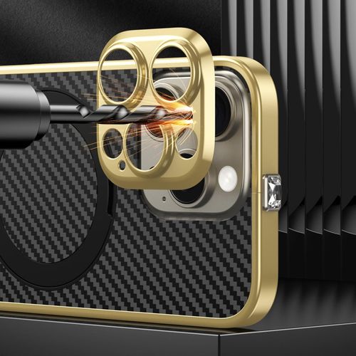 product_image_name-Generic-Gold Carbon Fiber Case With Stand Ring MagSafe For IPhone 13 Pro Max - Premium Protection & Functionality-6