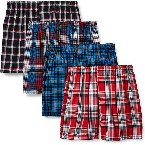 product_image_name-Fashion-3-pcs Men's Checked Cotton Boxers-2