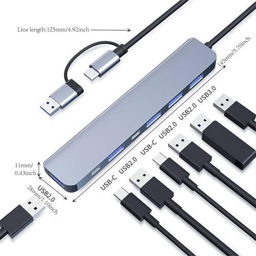 product_image_name-Generic-7in2 USB3.0 Hub Type C Docking Stations OTG Adapter-8