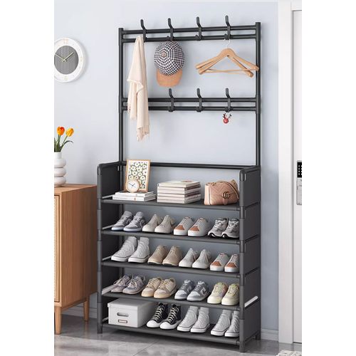 product_image_name-CYFAZA-5-Tier Metal Shoe Rack Hat Rack, Entryway Storage Organizer-1