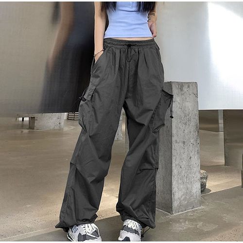 Women Cargo Pants Wide Leg Straight Trousers Casual Baggy