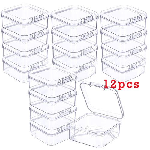 Wholesale Rectangle PP Plastic Bead Organizer Storage Box with 12Pcs Small  Plastic Hinged Lid Beads Containers 