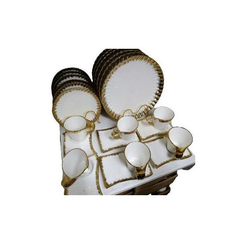 product_image_name-Ceramic-24pcs Faded Gold Dinner Set-1