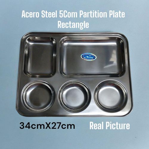 product_image_name-Generic-Steel 5 Partition Mess Tray For Serving -1