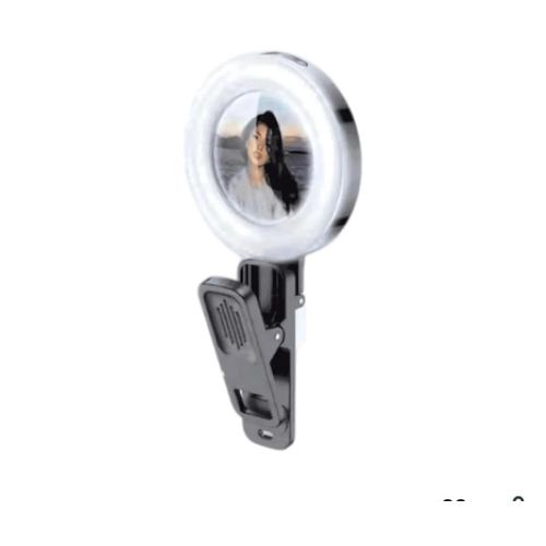 product_image_name-Generic-Clip, On Selfie Ring Light with Mirror – Rechargeable LED Fill Light, 3 Light Modes, 180° Rotatable-3