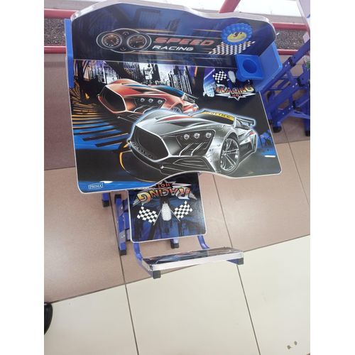 product_image_name-Prima-Blue Executive Racing Car Adjustable Kids Study Table Desk-1