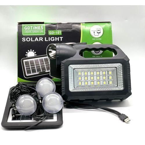 product_image_name-GDTIMES- Solar Lighting System with 3 Light Bulbs, Mobile Charging, Torch and solar panel-1