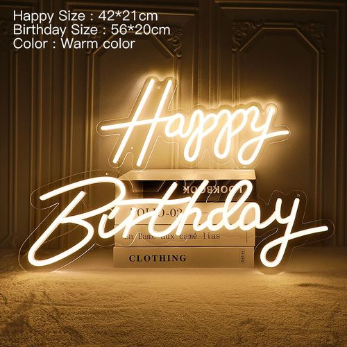 Generic 6 Happy Birthday Led Neon Sign Custom Night Light Sign For