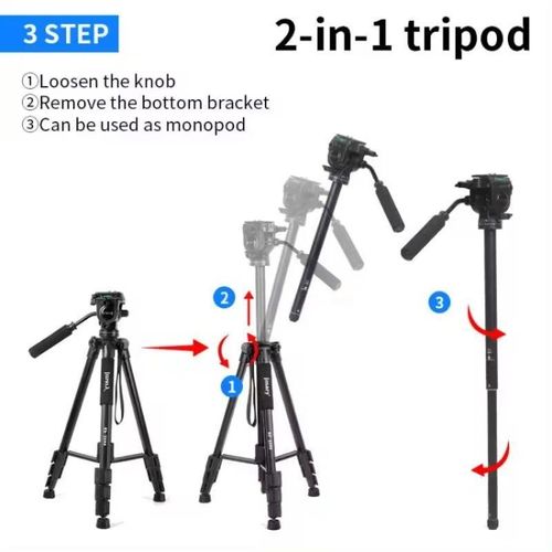 product_image_name-Jmary-KP-2599 Professional Tripod with Quick Release Plate for Easy Camera Mounting-2