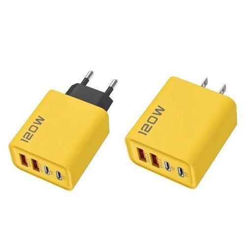 product_image_name-Generic-Yellow Charger 120w Usb-c 4 Port Quick Usb Wall Charger Type C Portable Module Pd Fast Usb C Gan Charger-1