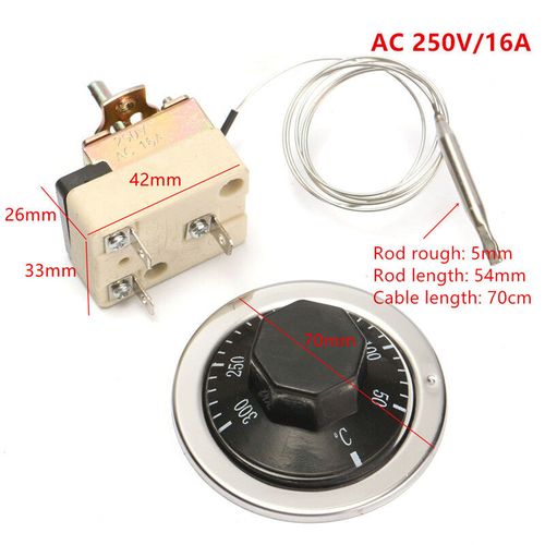 Generic Thermostat AC 250V 16A 50 To 300 Degrees Celsius Temperature  Controller NO NC For Electric Oven @ Best Price Online