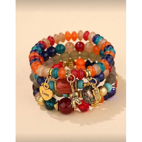product_image_name-Generic-4Pcs Boho Style Retro Print Charm Bracelet-1