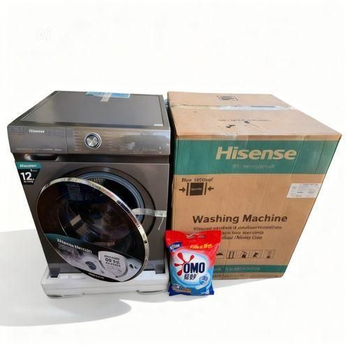 Hisense 12Kg Front Load Washing Machine - Stainless Steel, Grey, 8Kg Dry Capacity, Fully Automatic