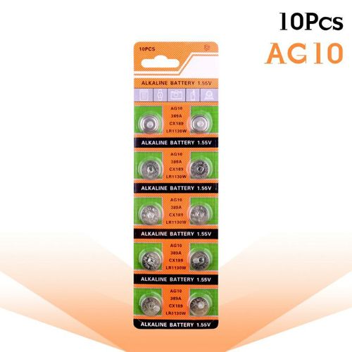 10 Pack 1.5V AG10 LR 1130 Coin Cell Batteries, Alkaline Watch Battery