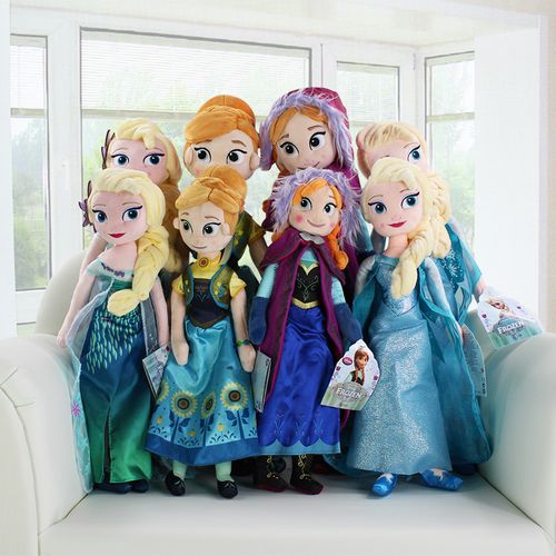 Disney 50cm Princess Frozen Elsa Anna Plush Doll Snow Queen Princess Elsa  Anna Soft Stuffed Toys