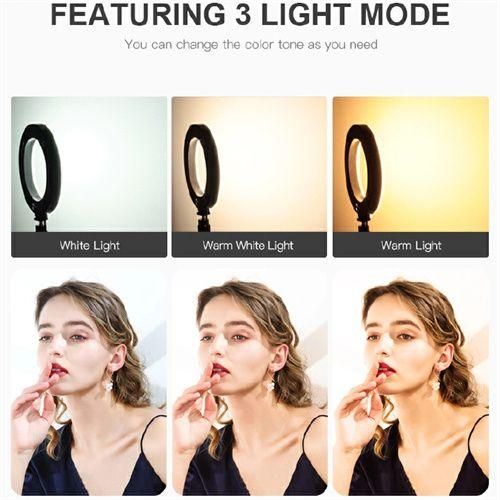 product_image_name-Generic-10-Inch Dimmable LED Ring Light with Tripod Stand – 3 Light Modes, Adjustable Brightness, USB Powered, for Makeup, Selfie, Live Streaming-4