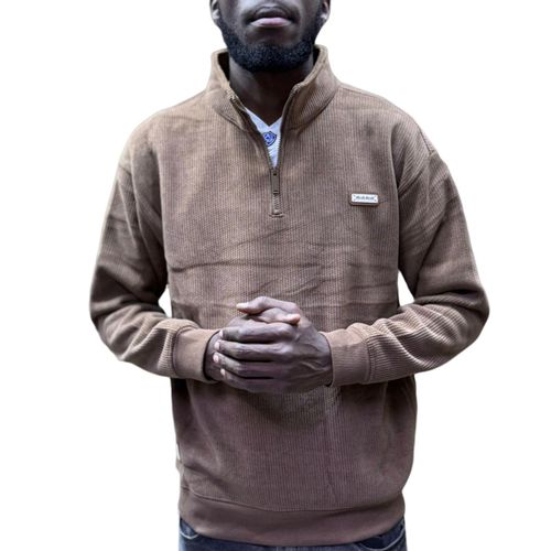 product_image_name-Fashion-Brown Half Zipper Men Sweaters-1