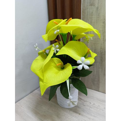 product_image_name-Generic-Luxury Artificial Velvet flowers -Yellow -1