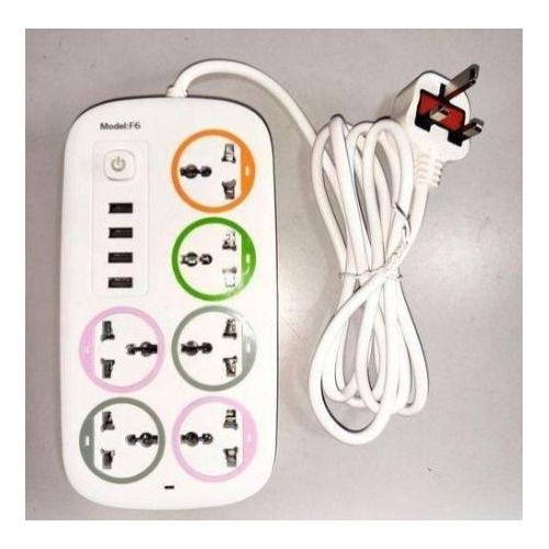 product_image_name-Generic-Extension Cables 6 Way With 3 USB Ports Multiplug Power Extension Socket Power Cables.-1