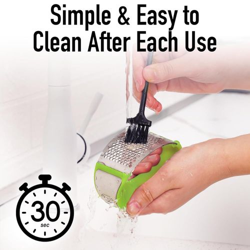 product_image_name-Generic-2pcs Stainless Steel Garlic Press Rocker Set - Premium Garlic Mincer With Silicone Peeler & Scraper - Arc Shape Design Garlic Crusher With Comfortable Grip-6