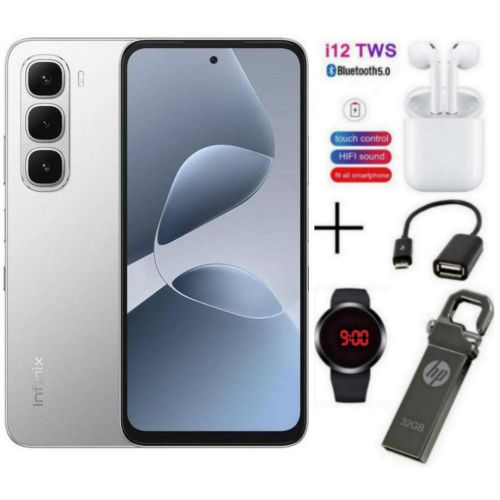 product_image_name-Infinix-Hot 60i', 6.7'', (6GB RAM + 128GB ROM), Dual SIM, 5160 MAh, 50MP - Grey + Free Gifts-1