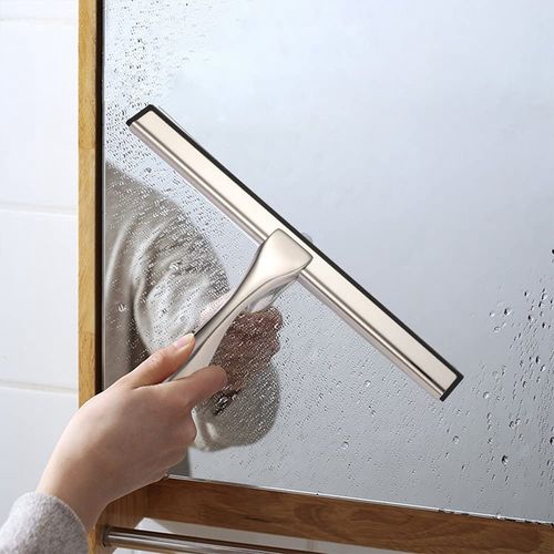 Shower Squeegee, 14-Inch Silver Squeegee, All-Purpose Stainless Steel  Squeegee for Bathroom, Shower Doors, Mirrors, Tiles and Car Windows - 100%  Streak Free 