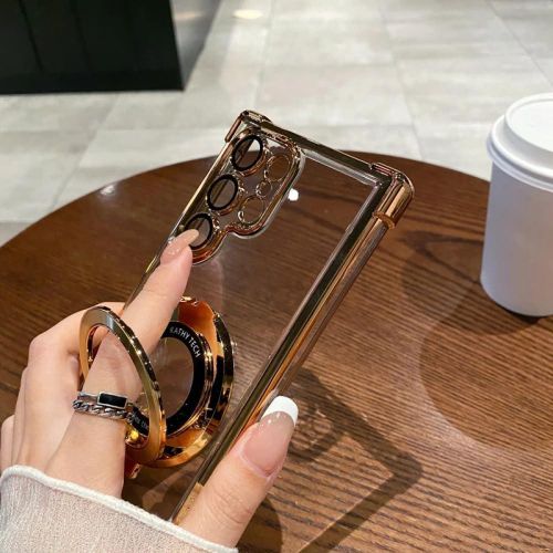 product_image_name-Generic-Samsung Galaxy S25 Ultra Transparent Magnetic Case – Built-in Kickstand Ring and Camera Guard (Blue)-7