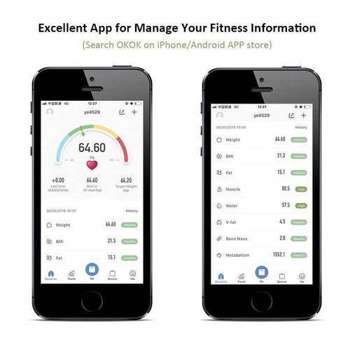 product_image_name-Okok-Smart Body Composition Scale with Bluetooth App - Digital Weight Scale for BMI Body Fat Muscle Hydration - Multi Metric Health Tracker for Home Fitness-8