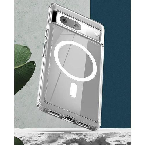 product_image_name-Google Pixel-7 Crystal Clear Magsafe Anti-Yellowing Shockproof Hard PC Back Cover/case-2
