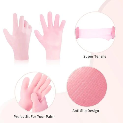 product_image_name-Generic-Silicone Moisturizing Gloves 1 Pair, Flexible & Durable, Ideal for Dry Hands, Home Spa Experience -5