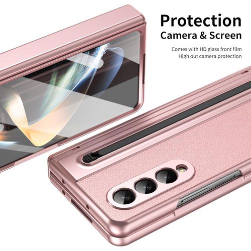 product_image_name-Generic-Samsung Galaxy Fold 4 Case, Premium Leather Cover, Advanced S Pen Slot, Luxury Business Class (Pink)-6