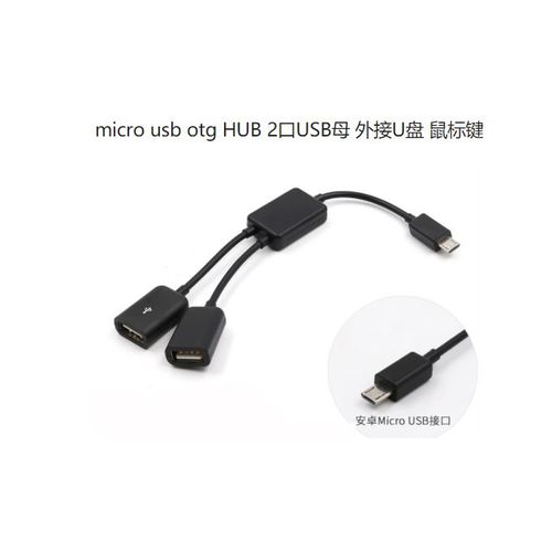 Micro Usb/ Type C To 2 Otg Dual Port Hub Cable Y Splitter For