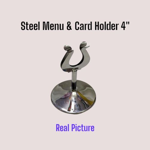 product_image_name-Generic-4" Stainless Steel Menu And Card Holder-1