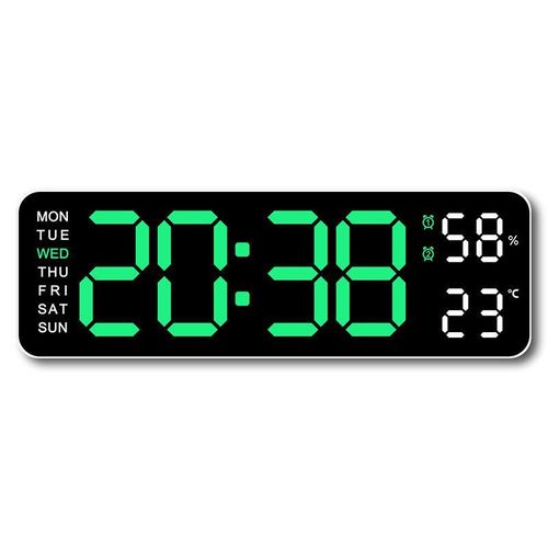 product_image_name-Generic-9 Inch Large Digital Wall Clock USB Powered TEMP Humidity Week Auto Dimmer DST Table Clock 12/24H Electronic LED Alarm Clock-1