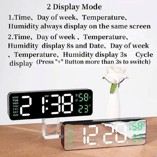 product_image_name-Generic-9 Inch Large Digital Wall Clock USB Powered TEMP Humidity Week Auto Dimmer DST Table Clock 12/24H Electronic LED Alarm Clock-5