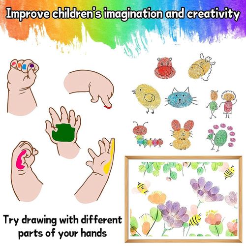 Craft Ink Pad Color DIY Ink Pads, Fingerprint Drawing Painting Ink Pad for  , 7 Color 