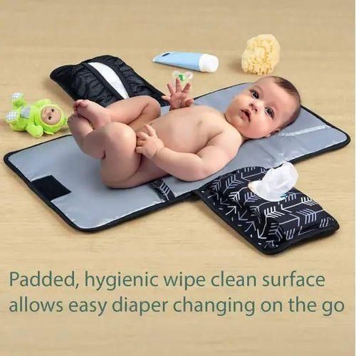 product_image_name-Generic-Portable Foldable Baby Nappy Changing Mat Waterproof Diaper Pad with Storage Pockets and Head Cushion Large Size for Home Travel-1