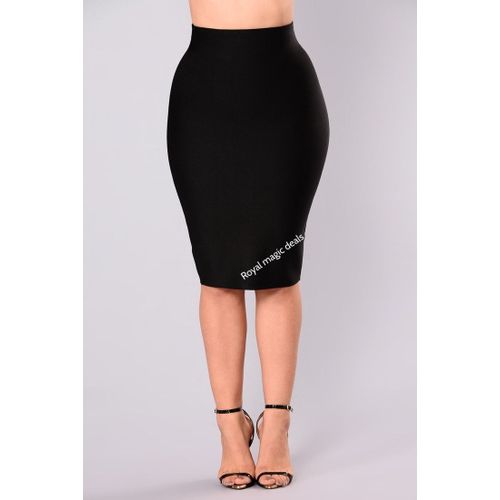Fashion Gorgeous Cotton Kneelength Ribbed Bodycon SKIRT Best