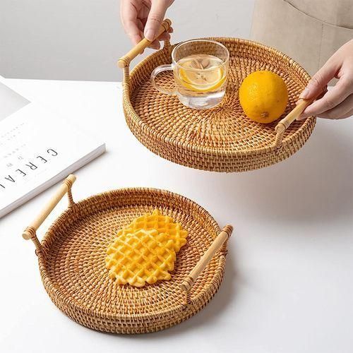 product_image_name-Generic-Rattan Basket Serving Tray Decoration Tray Multipurpose-1