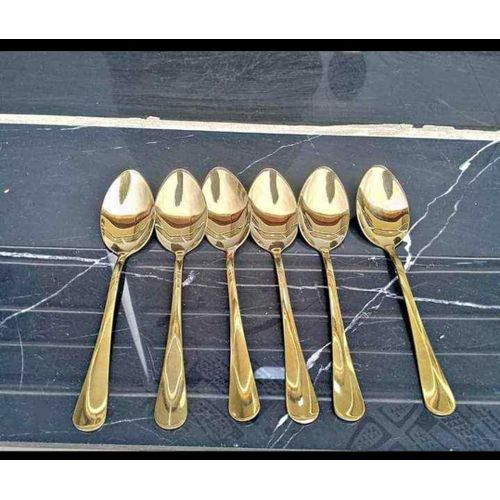 product_image_name-Generic-6 Gold Stainless Heavy  Spoons-1