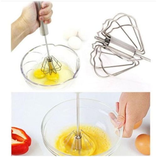 Hand Push Rotary Whisk Blender Stainless Steel Beater Semi