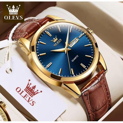 product_image_name-Generic-OLEVS 6898 Stylish Gents Wristwatch – Day/Date Function & Water Resistance-2