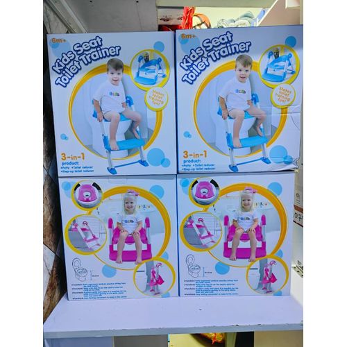 product_image_name-Generic-KIDS TRAINING TOILET SEAT TRAINER WITH PVC CUSHION/SOFT PAD - pink-1